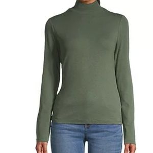 a.n.a Womens Adaptive Long Sleeve Turtleneck in Thyme